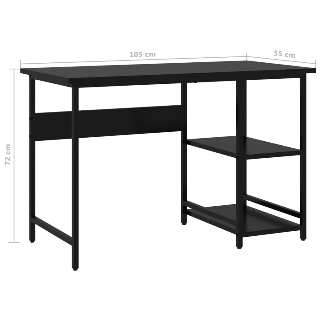 Computertisch 105x55x72 cm MDF und Metall schwarz