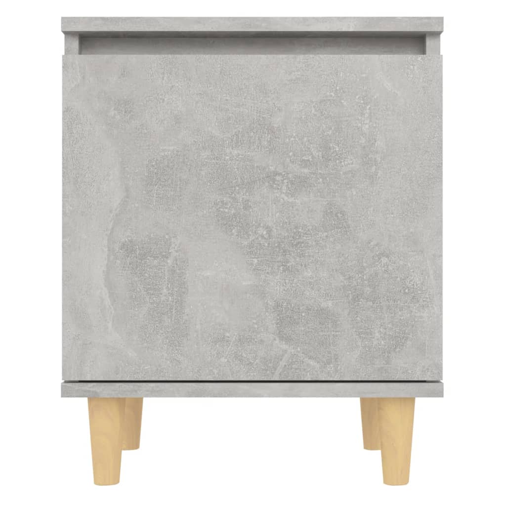 sengeskab med massive træben 40x30x50 cm betongrå