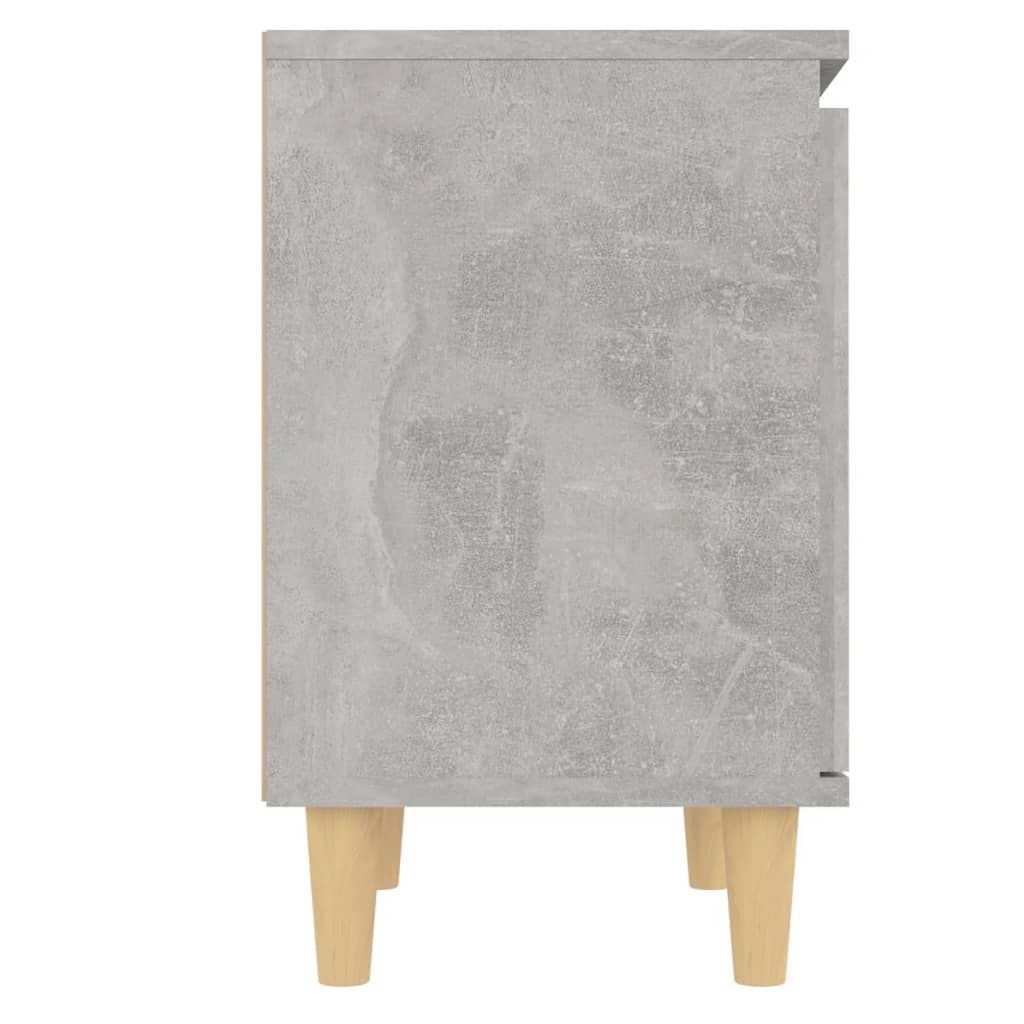 sengeskab med massive træben 40x30x50 cm betongrå
