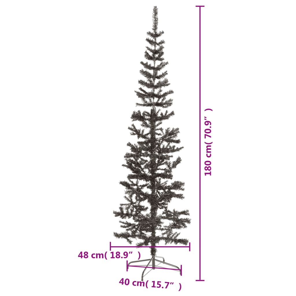 schmaler Weihnachtsbaum 180 cm schwarz