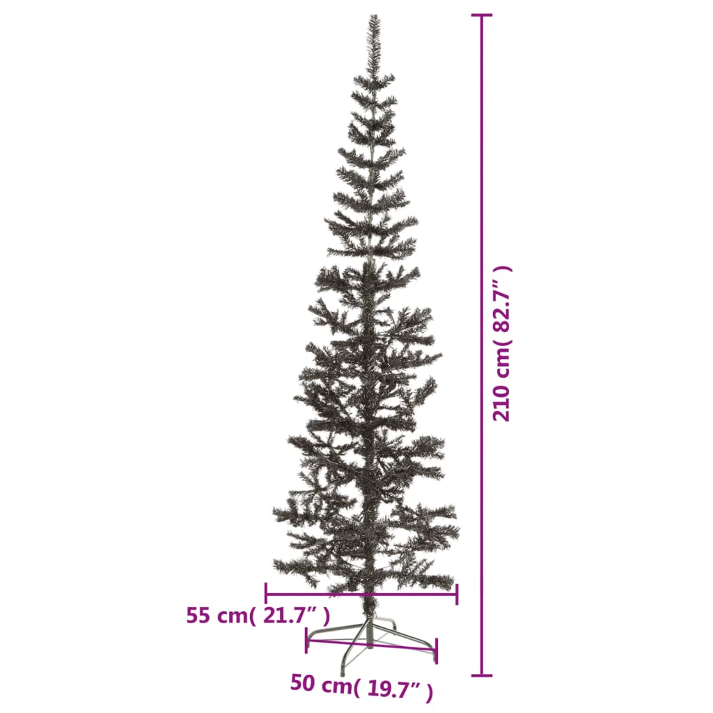 schmaler Weihnachtsbaum 210 cm schwarz