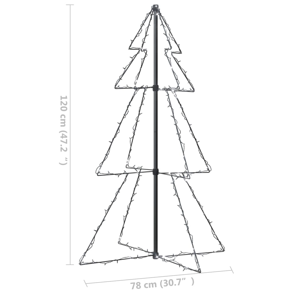 lysende juletræ 78x120 cm 160 LED'er indendørs/udendørs