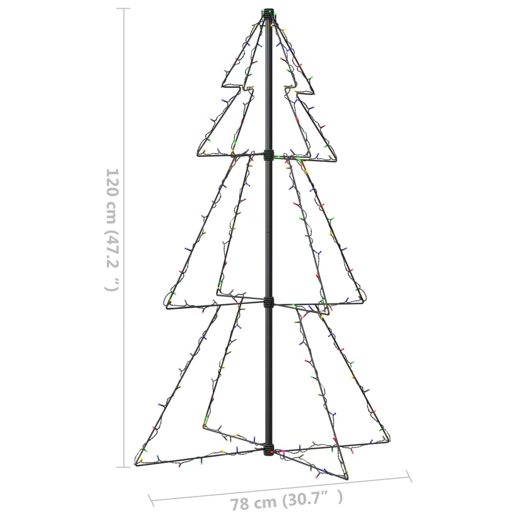 lysende juletræ 78x120 cm 160 LED'er indendørs/udendørs