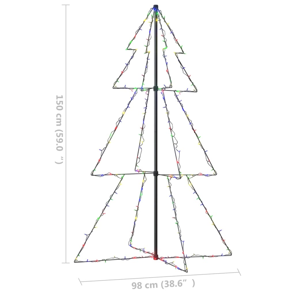 lysende juletræ 98x150 cm 200 LED'er indendørs/udendørs