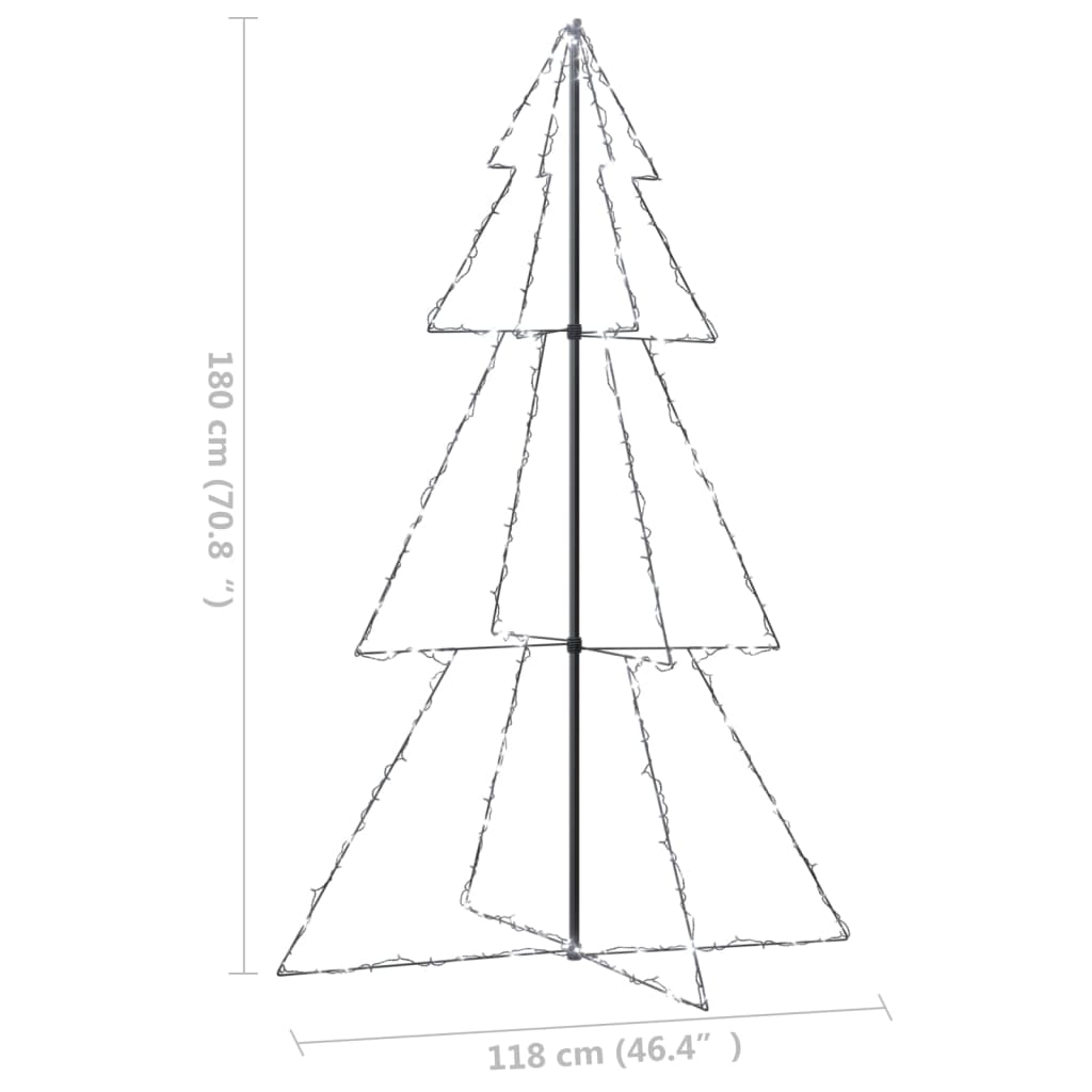lysende juletræ 118x180 cm 240 LED'er indendørs/udendørs
