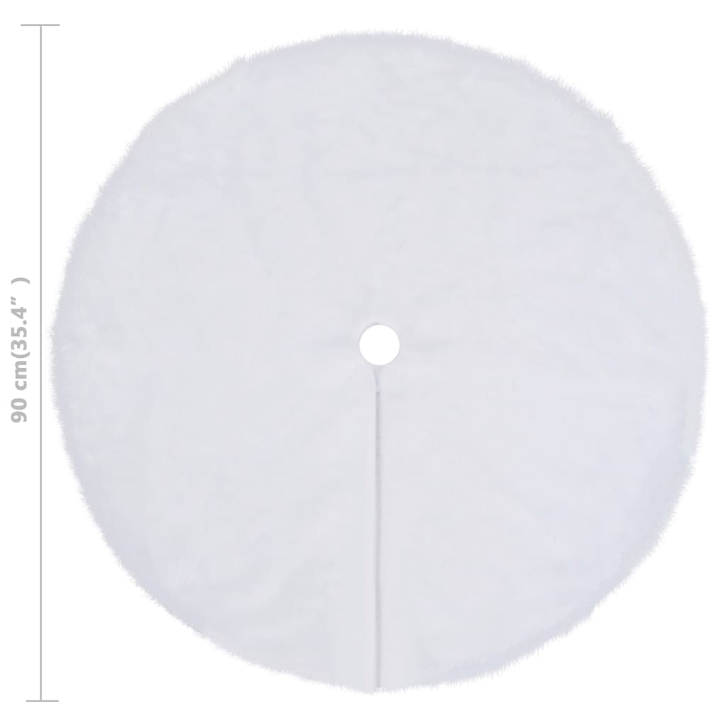 Bezug für Weihnachtsbaumsockel 90 cm Kunstfell weiß