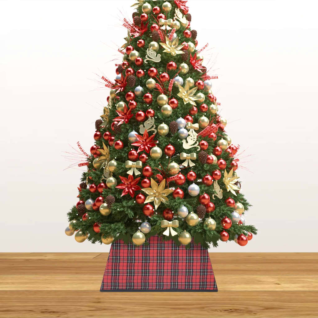 Häute für Weihnachtsbaumsockel 48x48x25 cm rot und schwarz