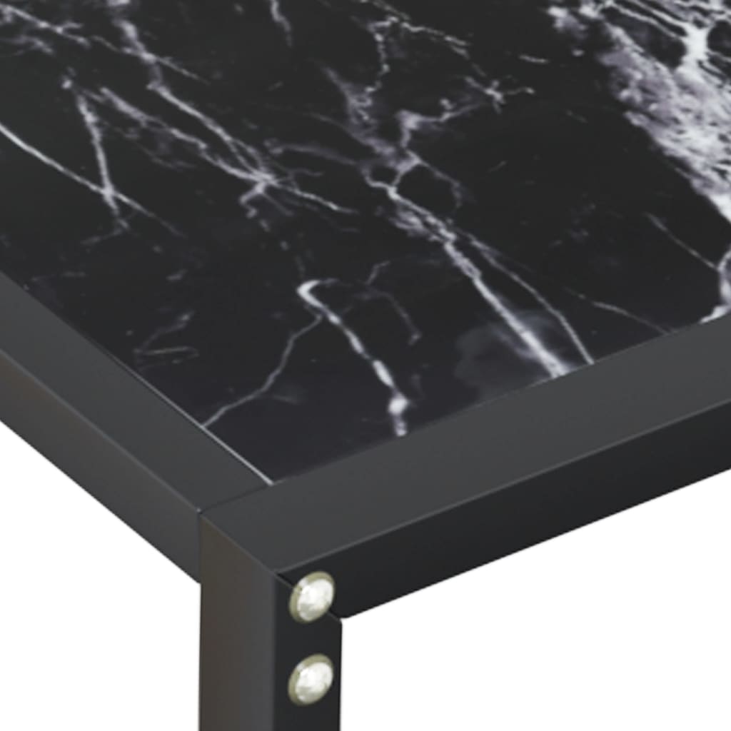 konsolbord 200x35x75,5 cm hærdet glas sort marmor