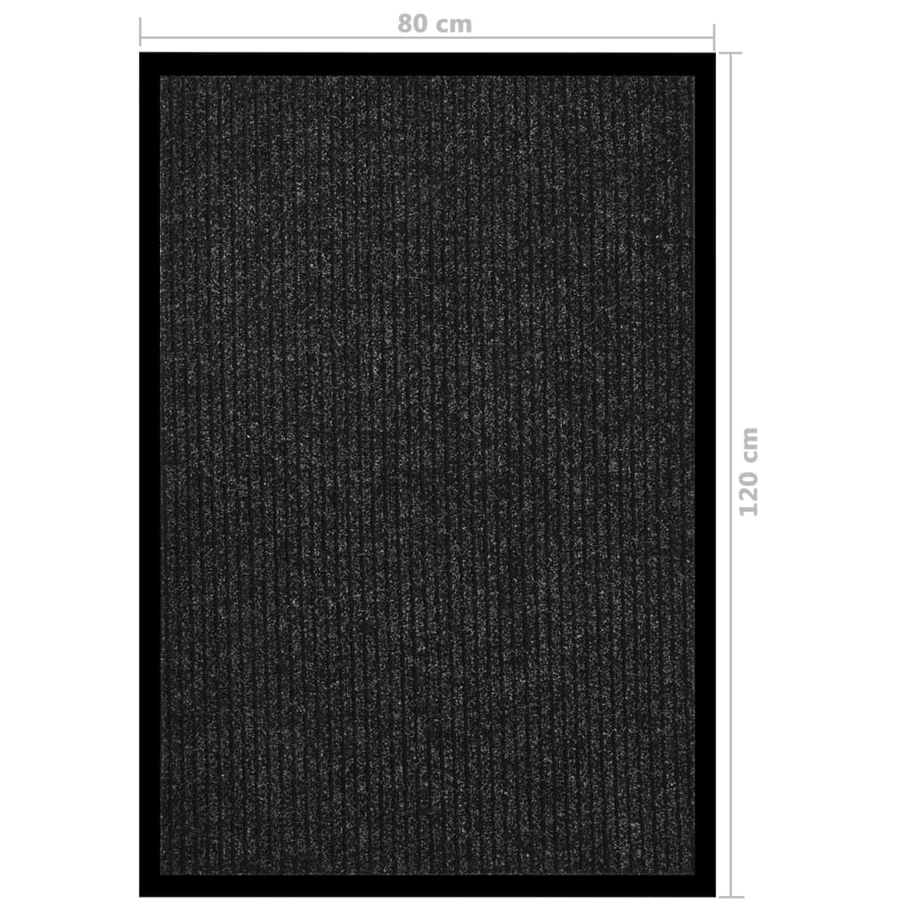 dørmåtte 80x120 cm stribet antracitgrå