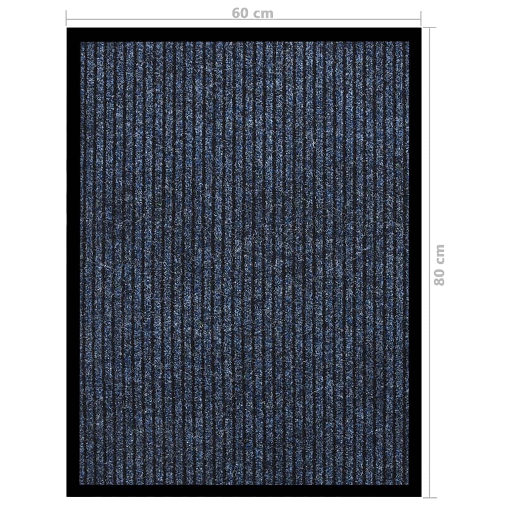 dørmåtte 60x80 cm stribet blå