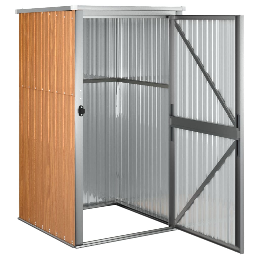 redskabsskur til haven 88x89x161 cm galvaniseret stål brun