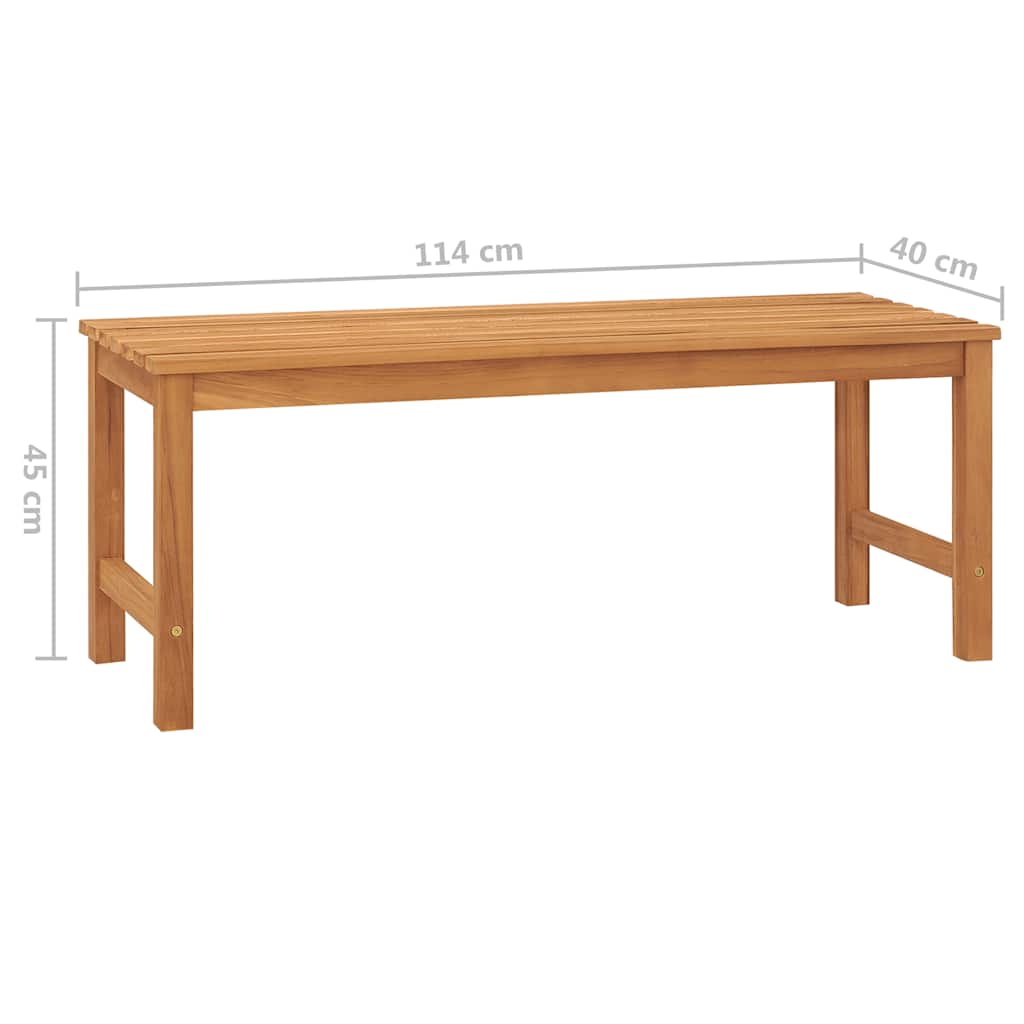 havebænk 114 cm massivt teaktræ