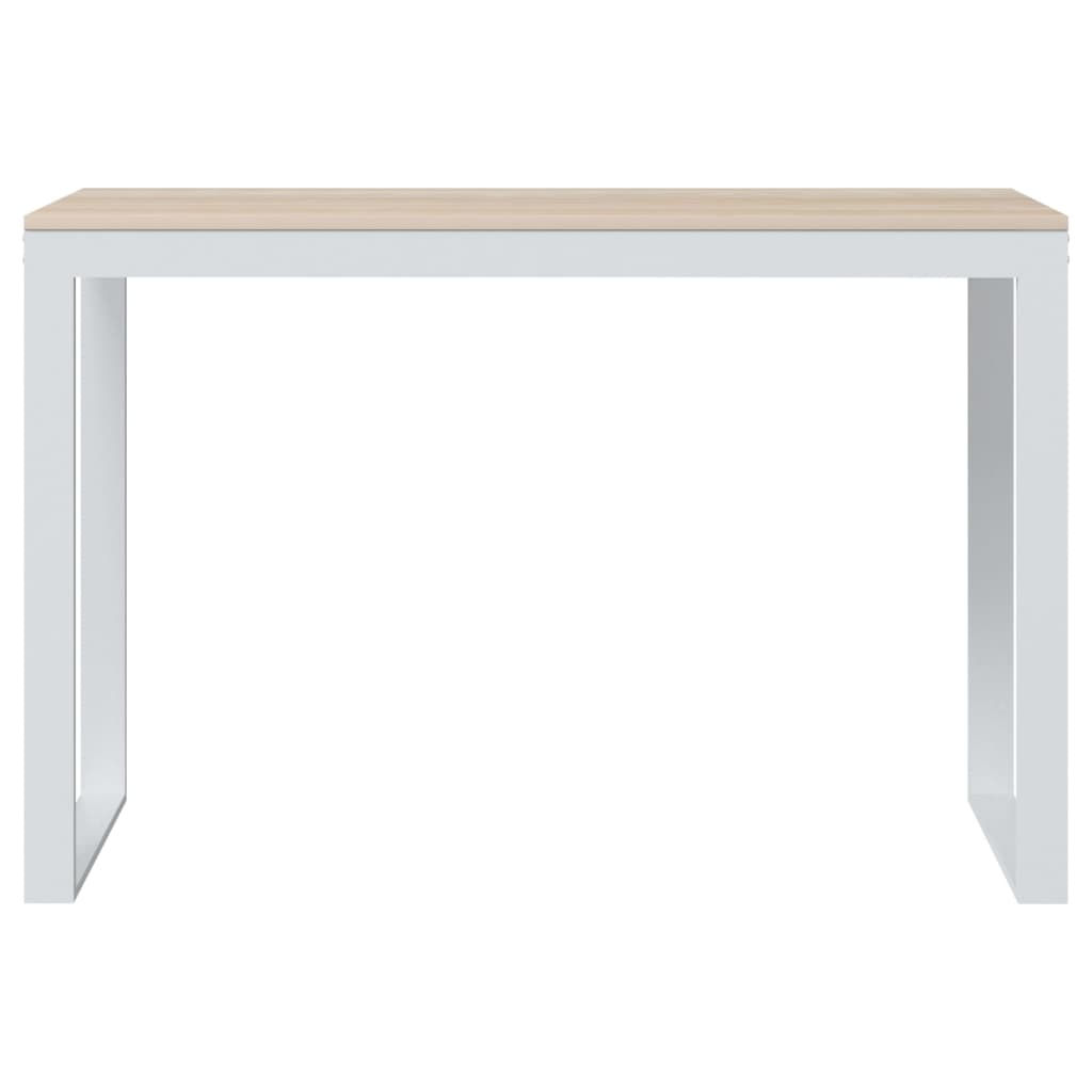 computerbord 110x60x73 cm spånplade hvid og egetræsfarvet