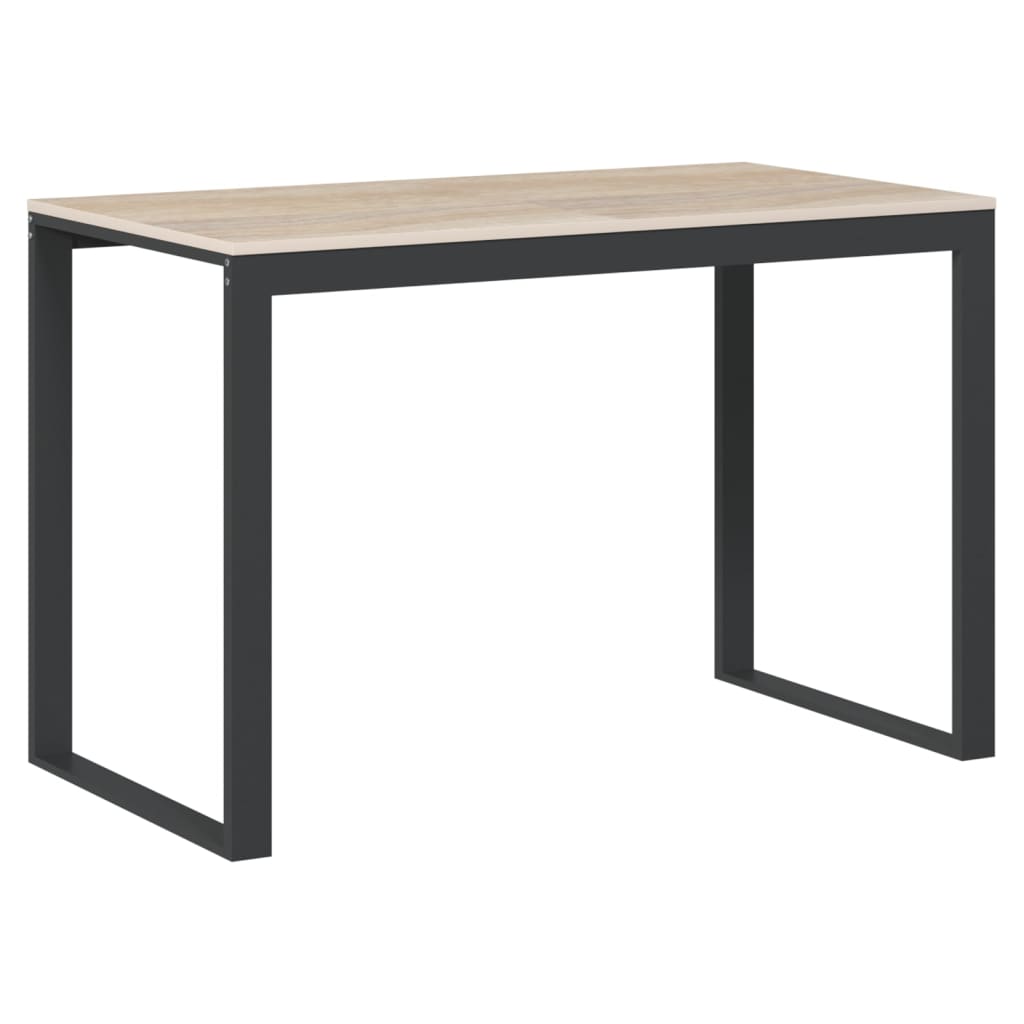 Computertisch 110x60x73 cm Spanplatte schwarz und Eiche
