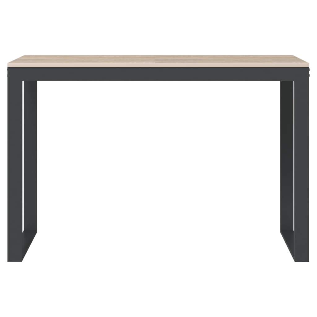 Computertisch 110x60x73 cm Spanplatte schwarz und Eiche