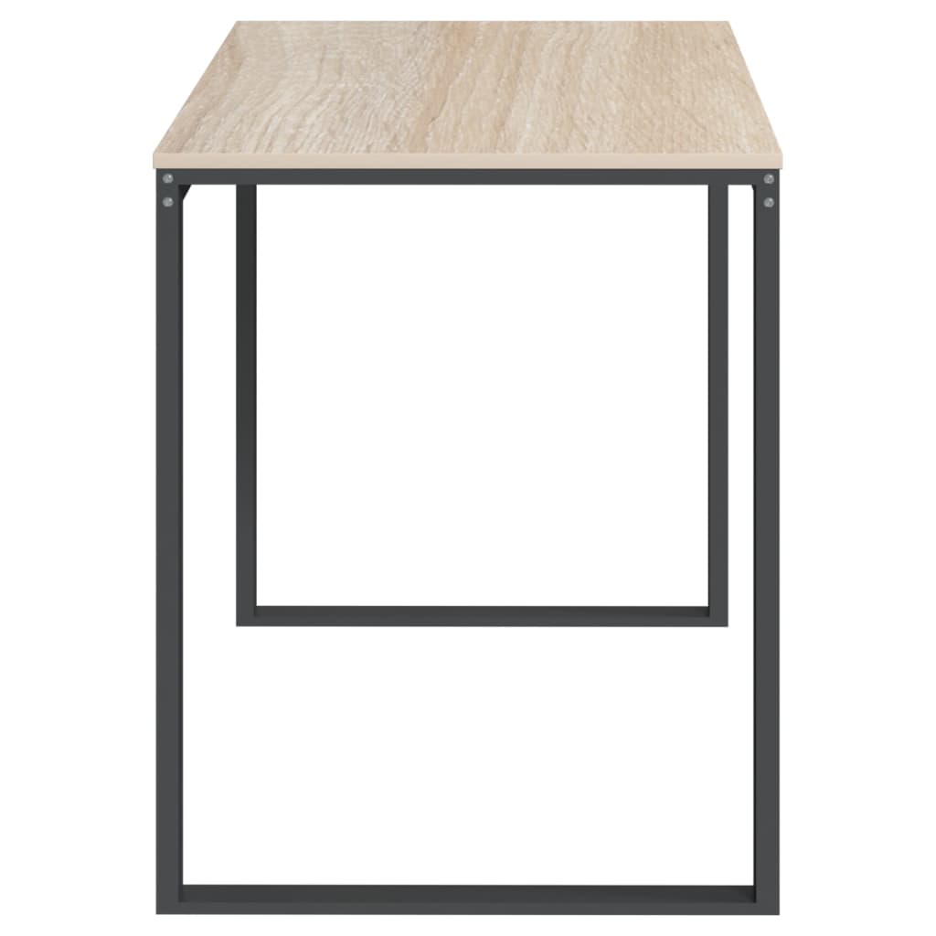 Computertisch 110x60x73 cm Spanplatte schwarz und Eiche