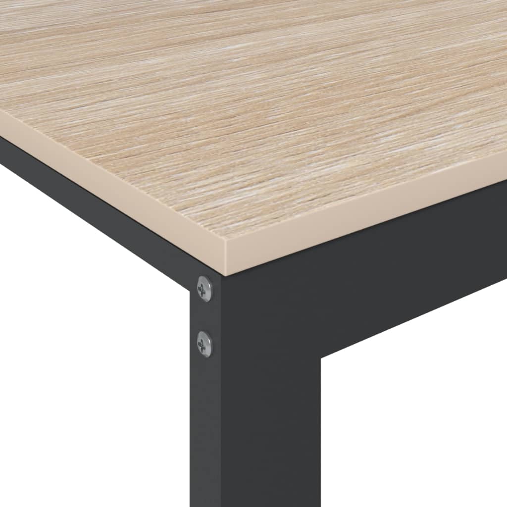Computertisch 110x60x73 cm Spanplatte schwarz und Eiche