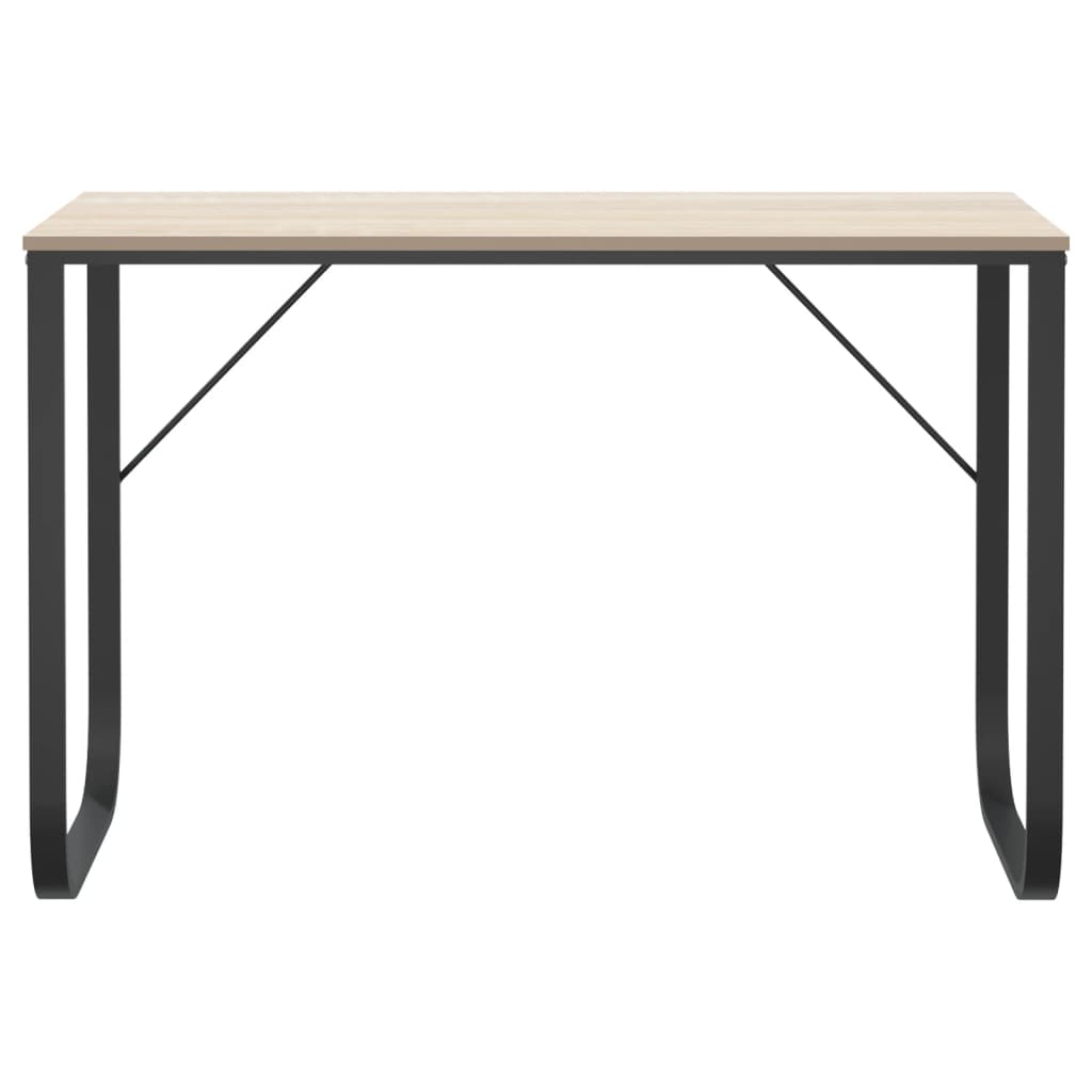 computerbord 110x60x73 cm spånplade sort og egetræ