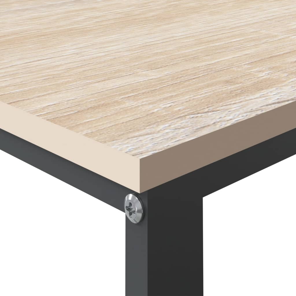 computerbord 110x60x73 cm spånplade sort og egetræ