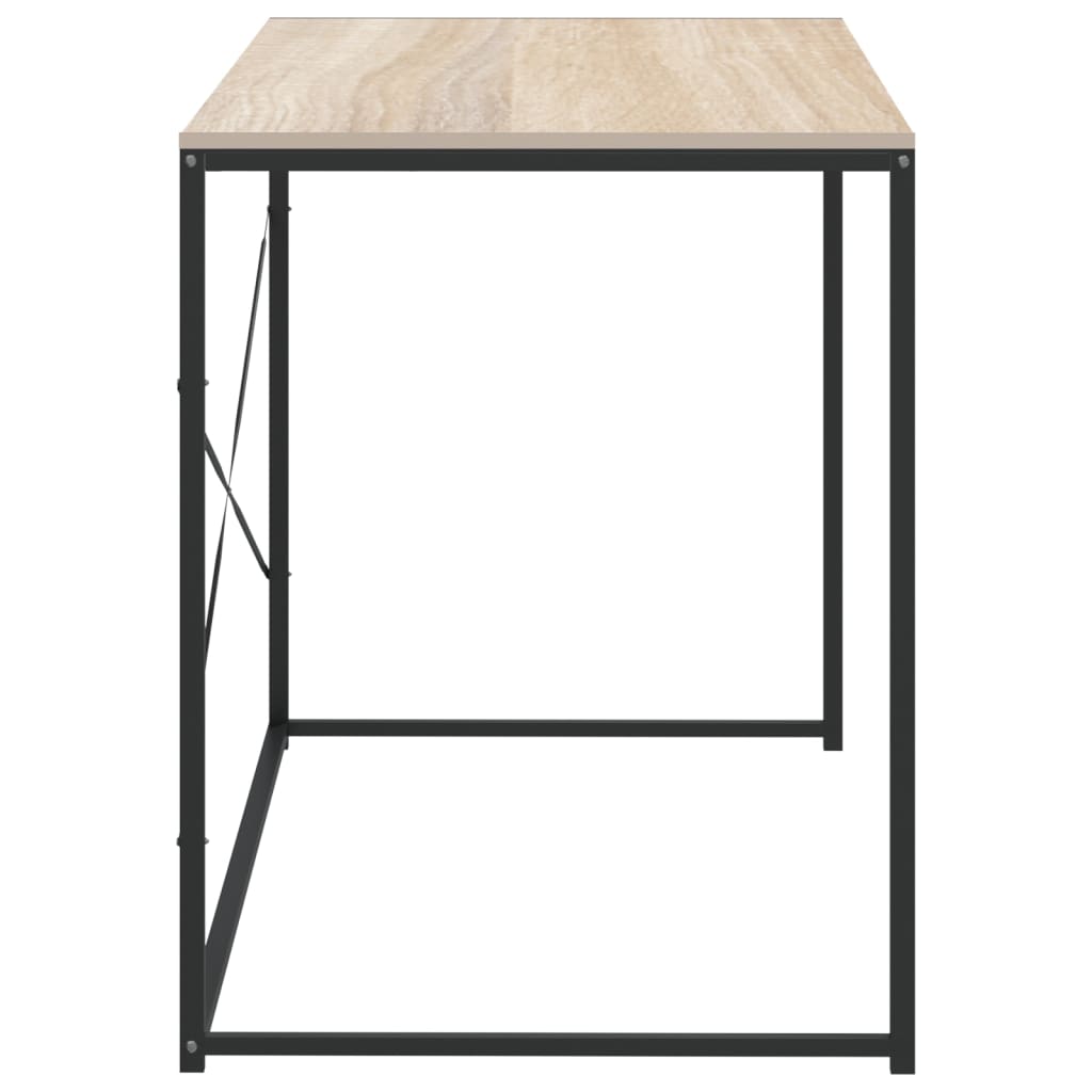 computerbord 110x60x70 cm konstrueret træ sort og egetræsfarvet
