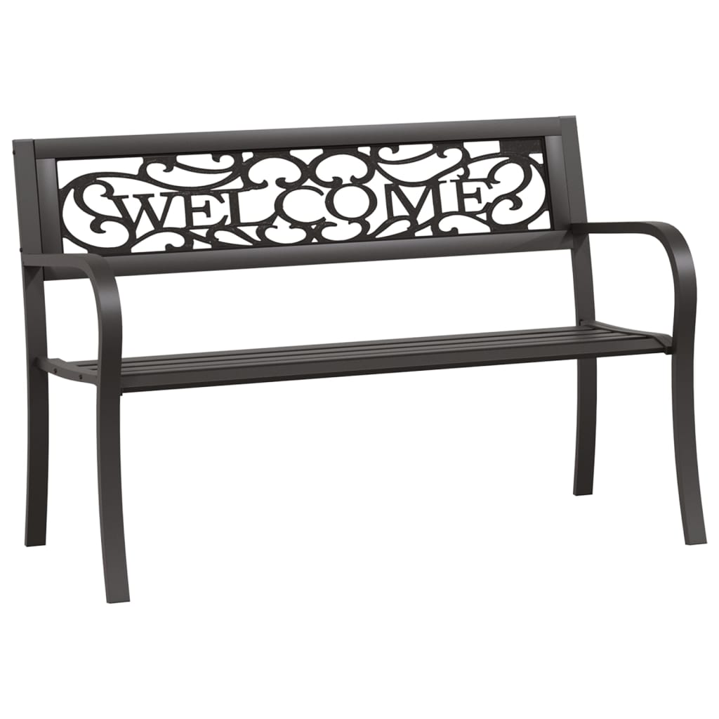 havebænk 125 cm stål sort