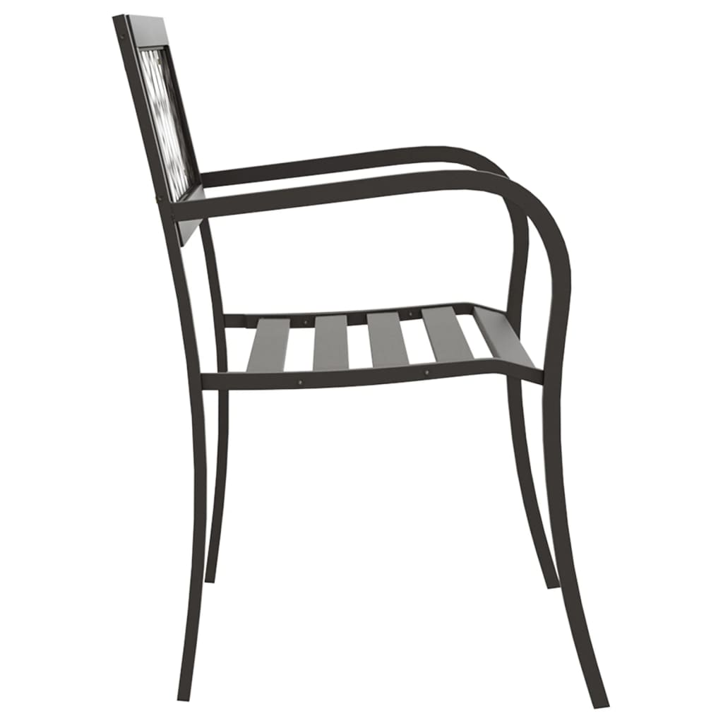 havebænk 125 cm stål sort