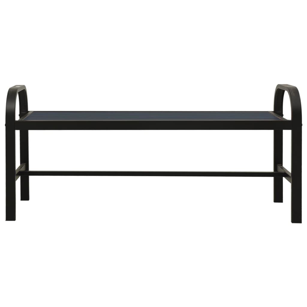havebænk 124,5 cm stål og WPC sort