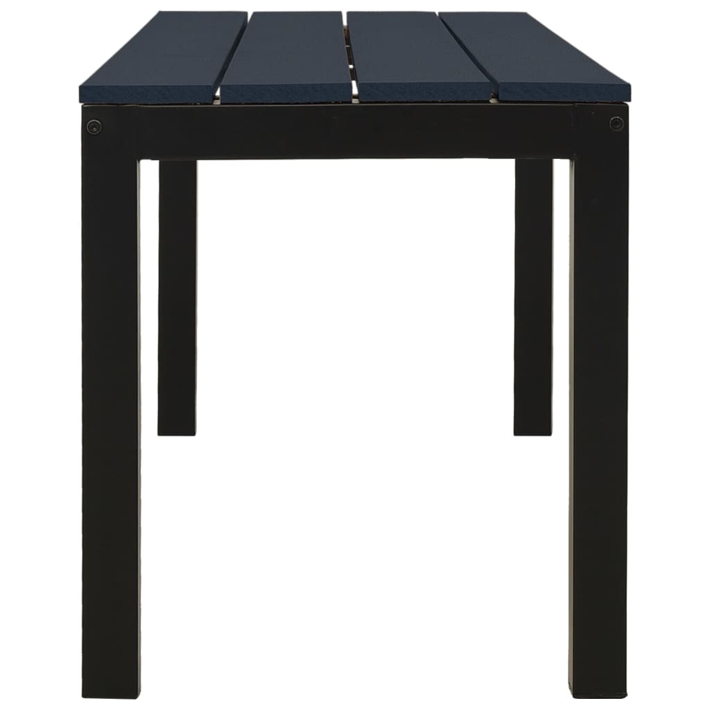 havebænk 110 cm stål og WPC sort