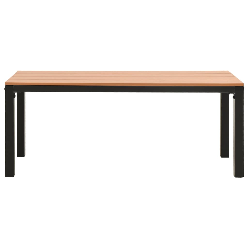 havebænk 110 cm stål og WPC brun og sort
