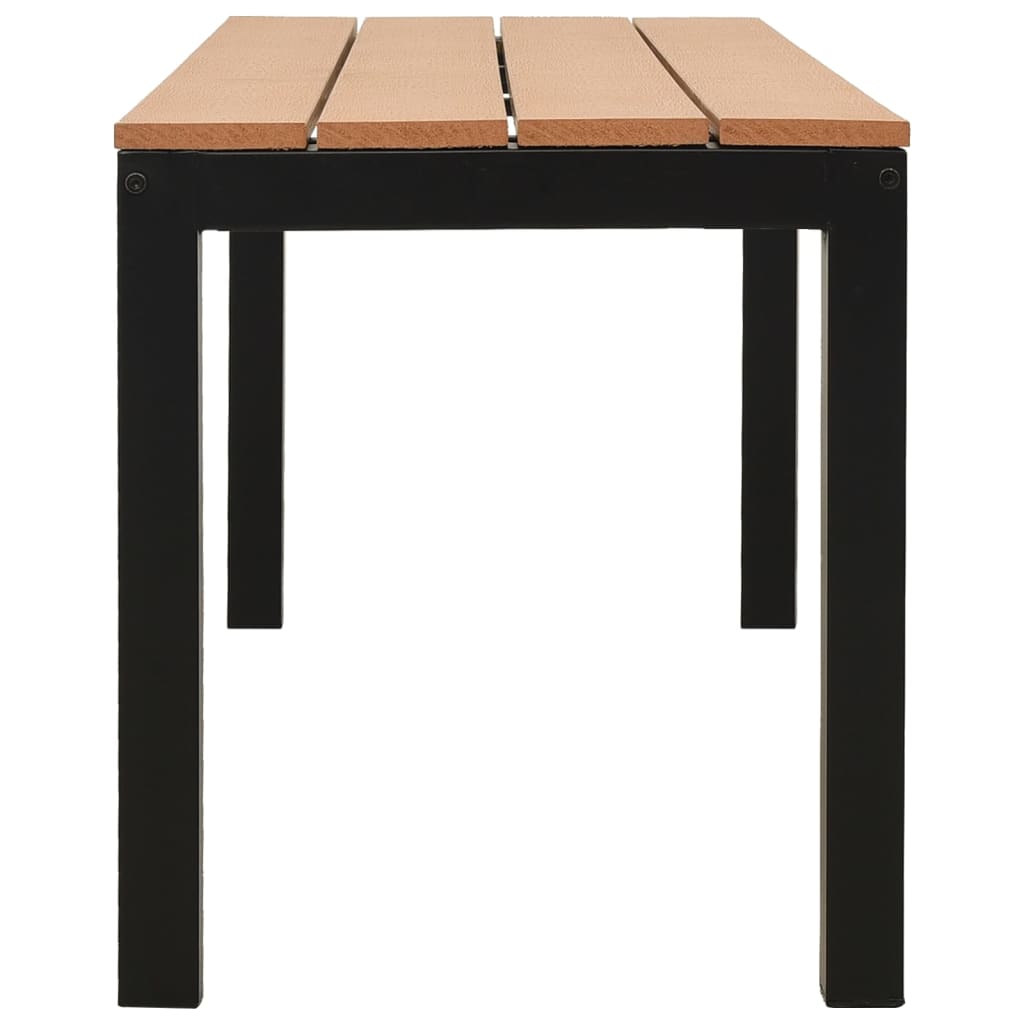 havebænk 110 cm stål og WPC brun og sort