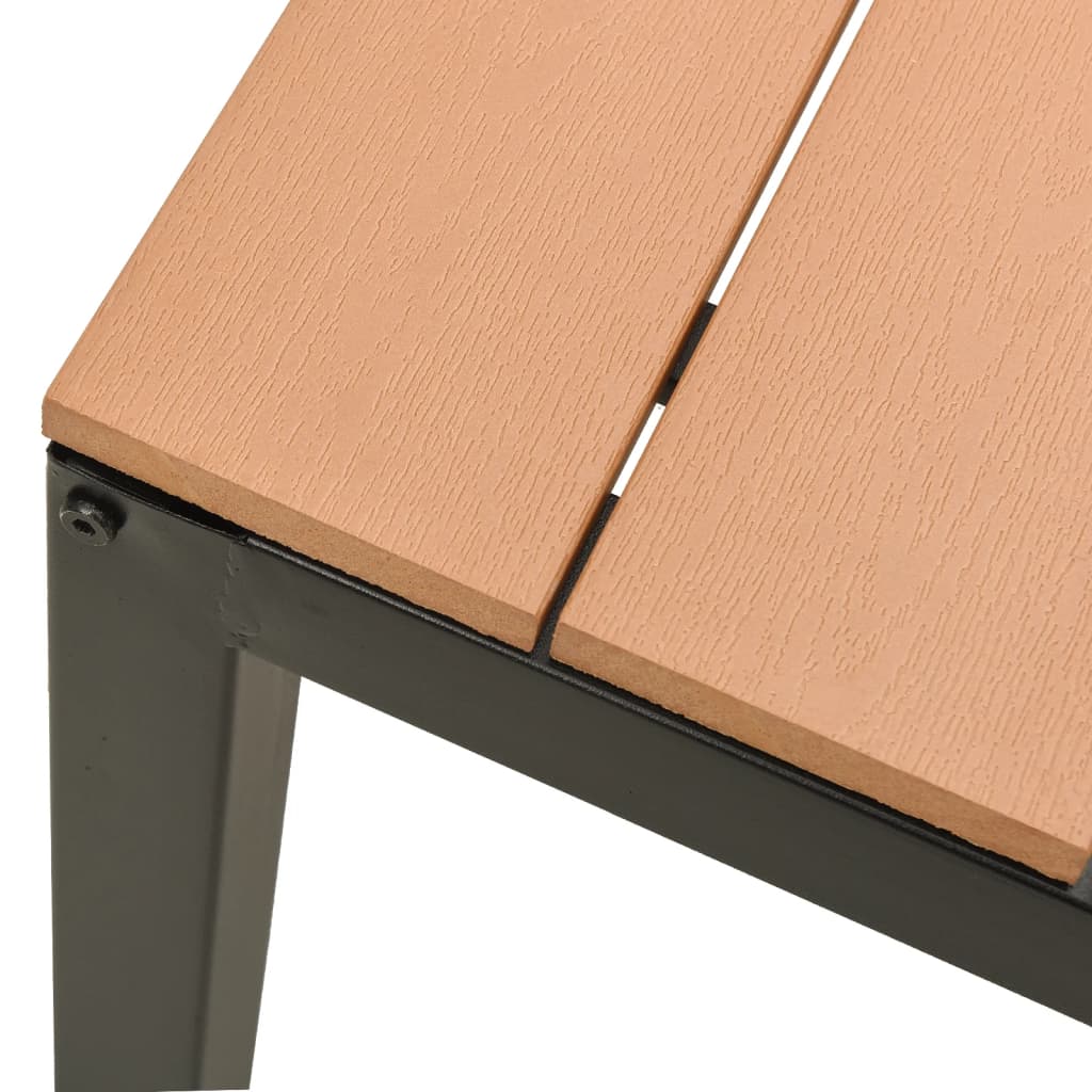 havebænk 110 cm stål og WPC brun og sort