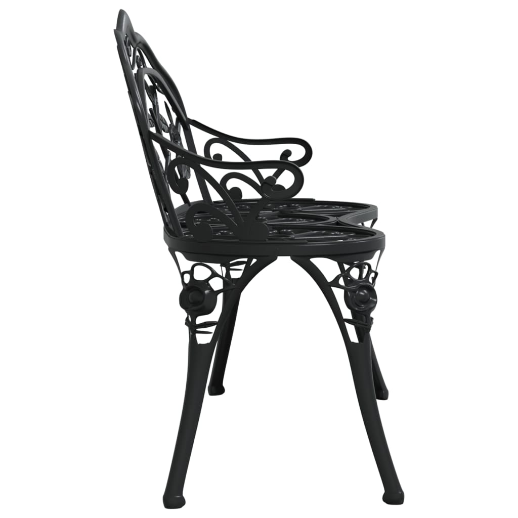 havebænk 100 cm støbt aluminium sort