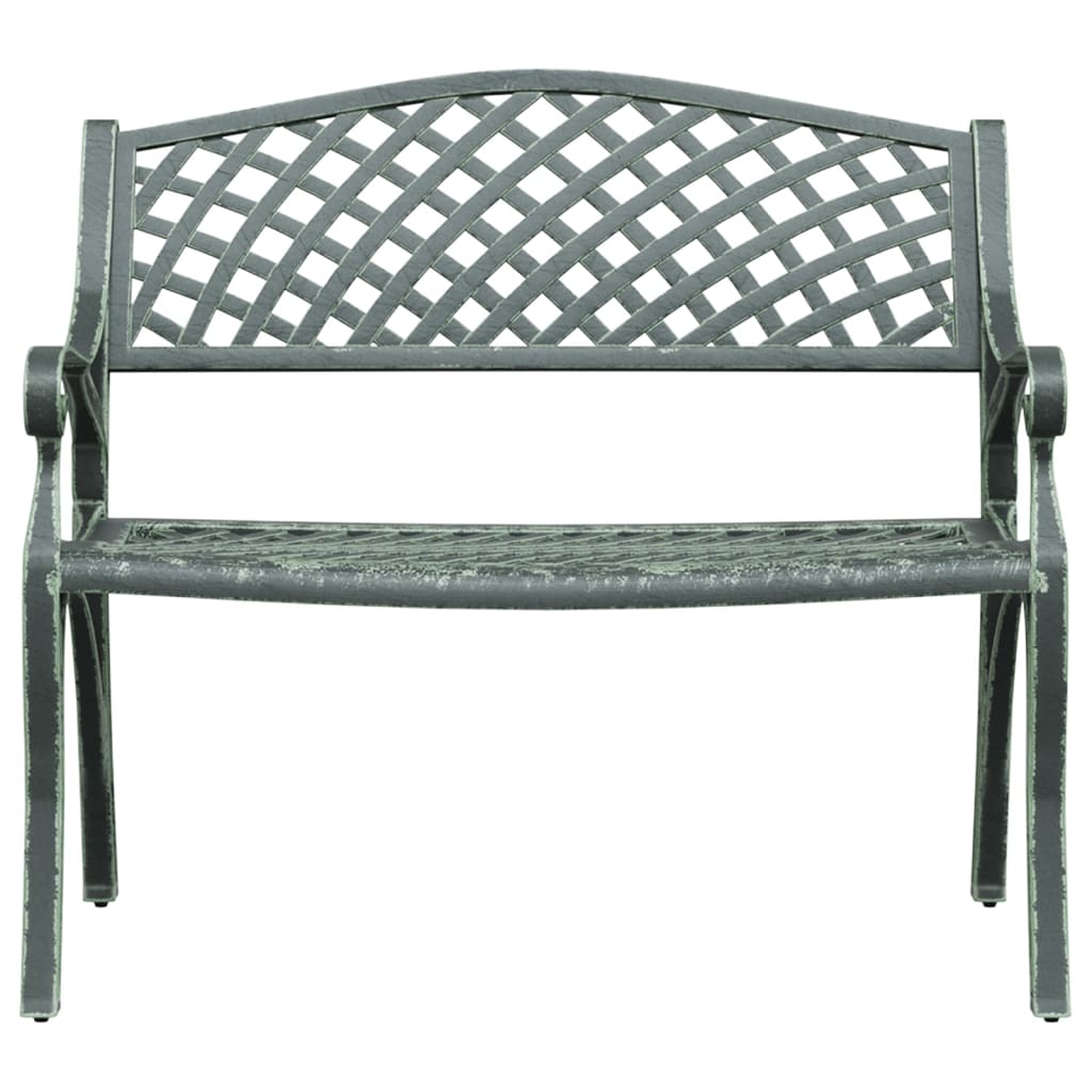 havebænk 102 cm støbt aluminium grøn