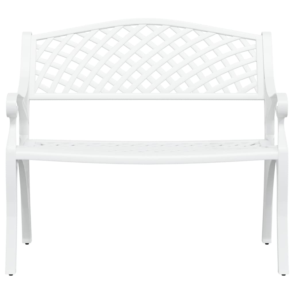 havebænk 102 cm støbt aluminium hvid