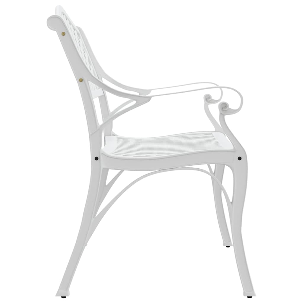 havebænk 102 cm støbt aluminium hvid