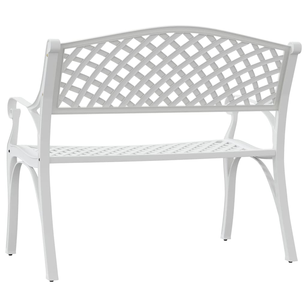 havebænk 102 cm støbt aluminium hvid