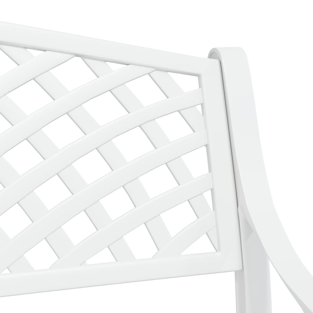 havebænk 102 cm støbt aluminium hvid