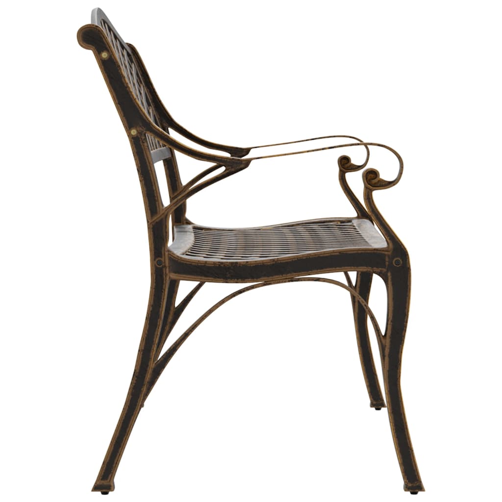 havebænk 102 cm støbt aluminium bronzefarvet
