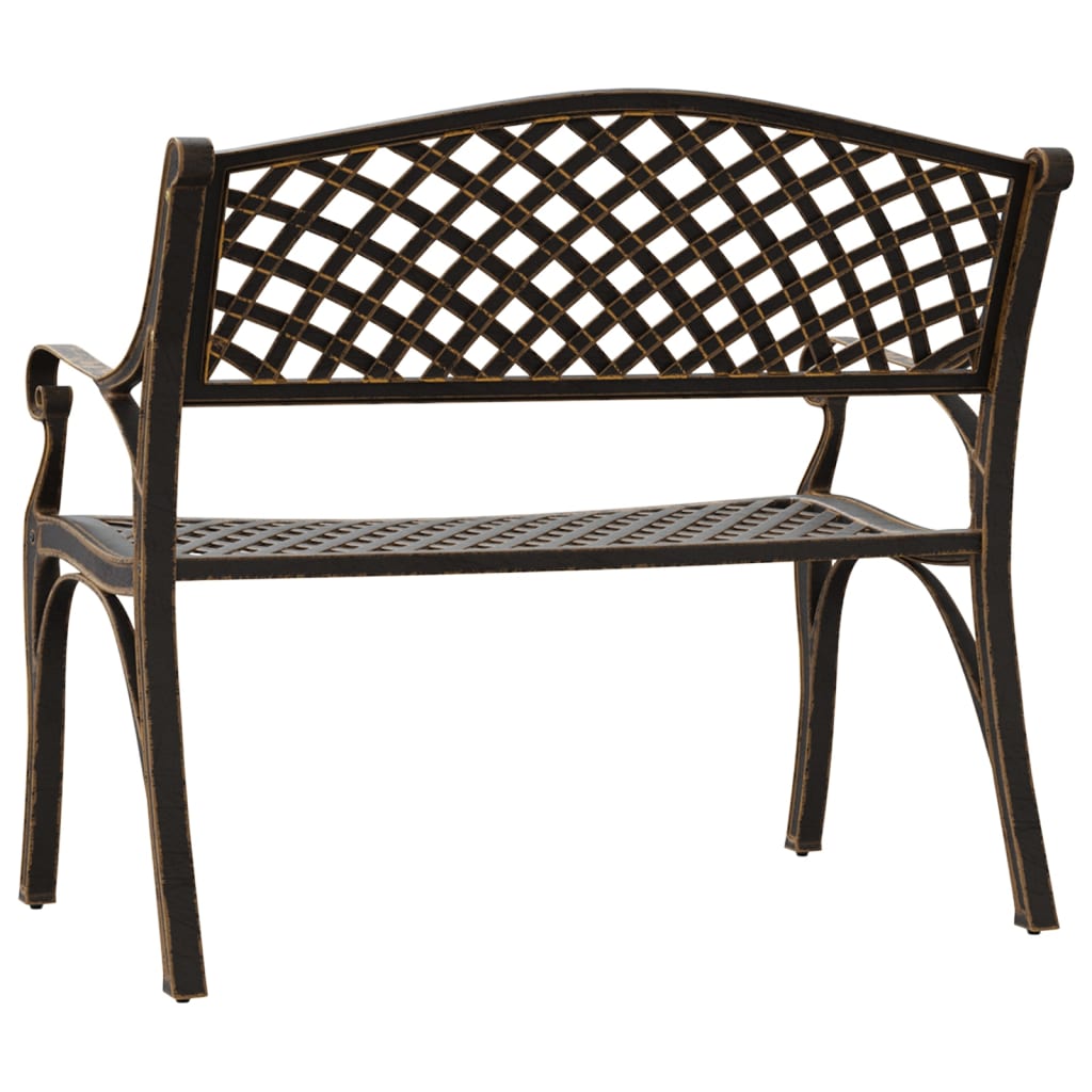 havebænk 102 cm støbt aluminium bronzefarvet