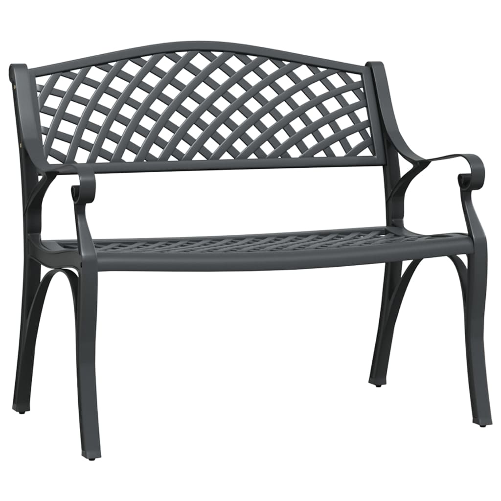 havebænk 102 cm støbt aluminium sort