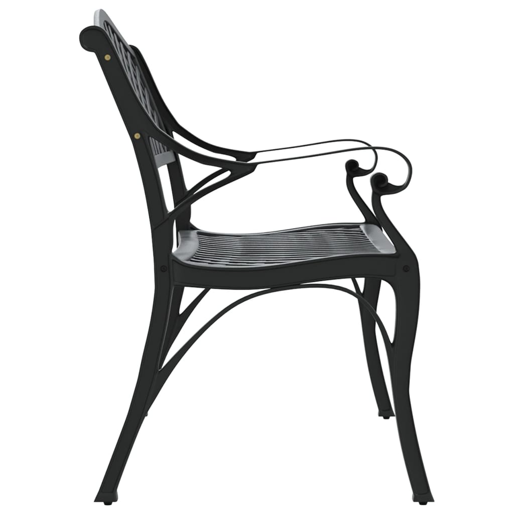 havebænk 102 cm støbt aluminium sort