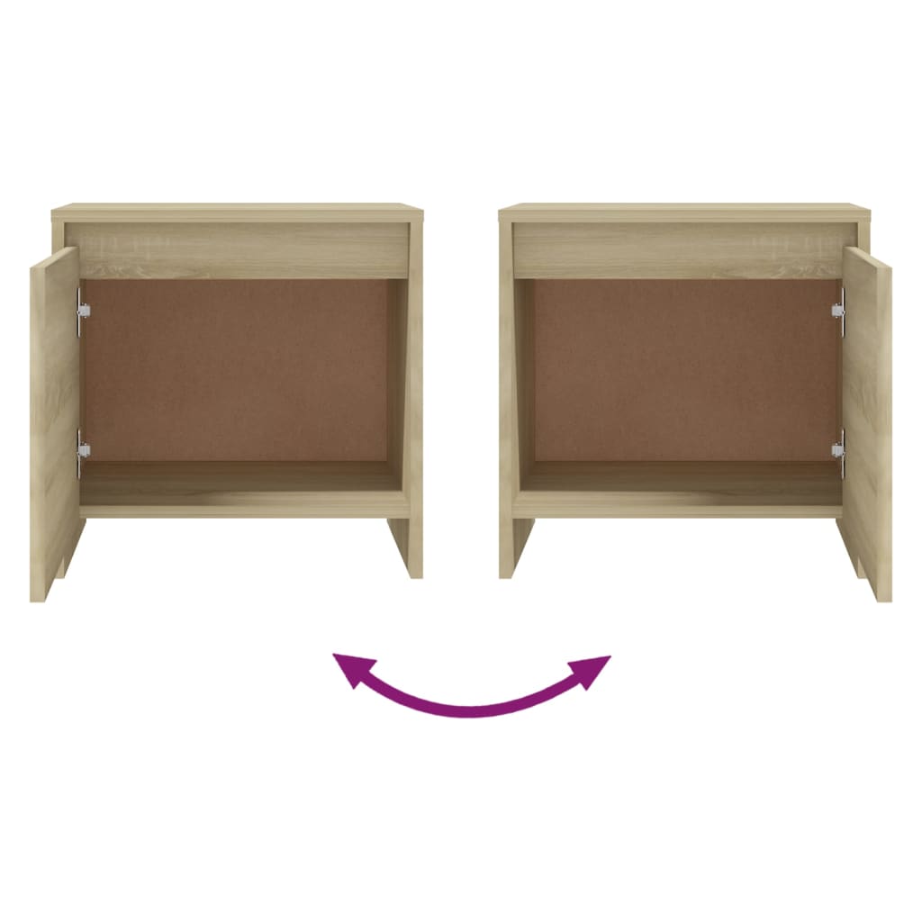 sengebord 45x34x44,5 cm konstrueret træ sonoma-eg