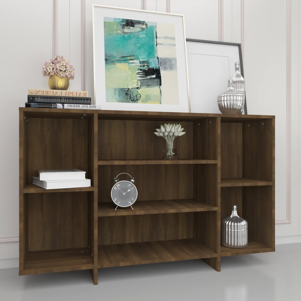 skænk 120x30x75 cm konstrueret træ brun egetræsfarve