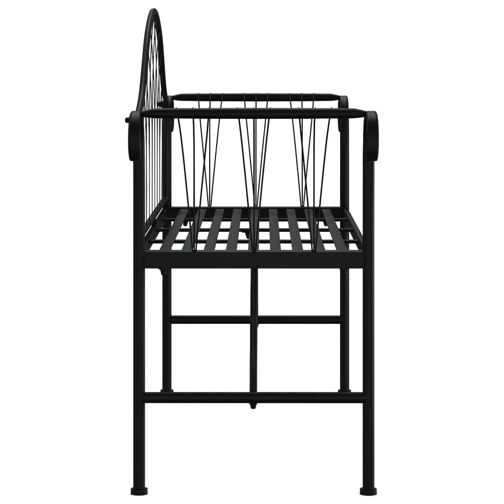 2-personers havebænk 128 cm stål sort