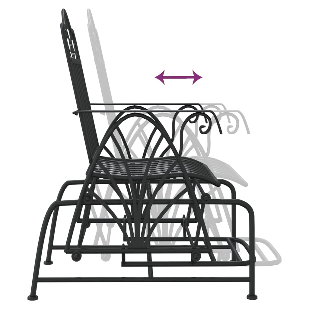 gyngebænk 61 cm stål sort