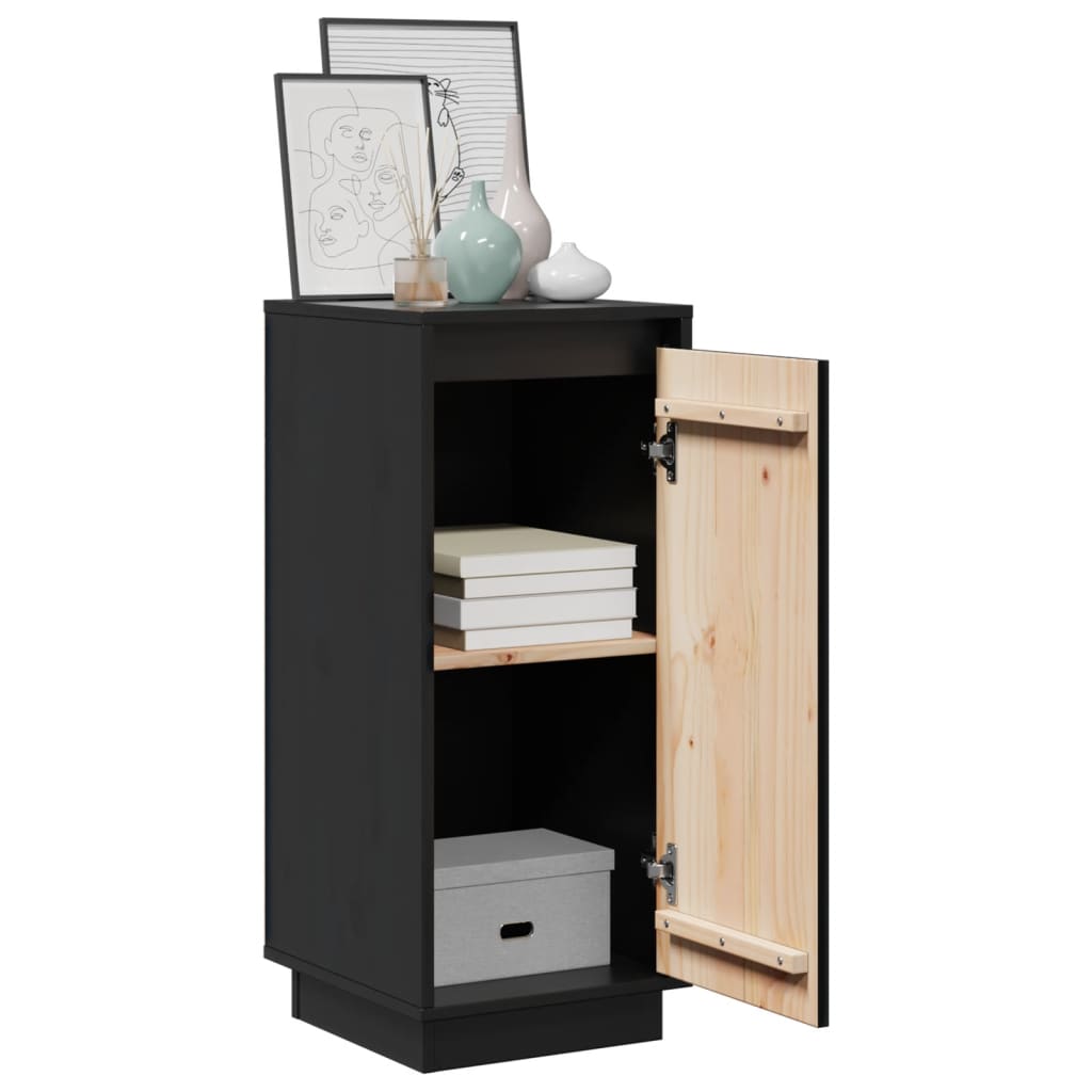 skænke 2 stk. 31,5x34x75 cm massivt fyrretræ sort