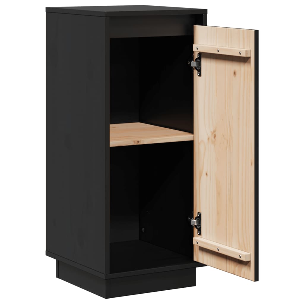 skænke 2 stk. 31,5x34x75 cm massivt fyrretræ sort