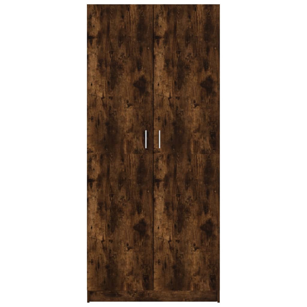 klædeskab 80x52x180 cm konstrueret træ røget egetræsfarve