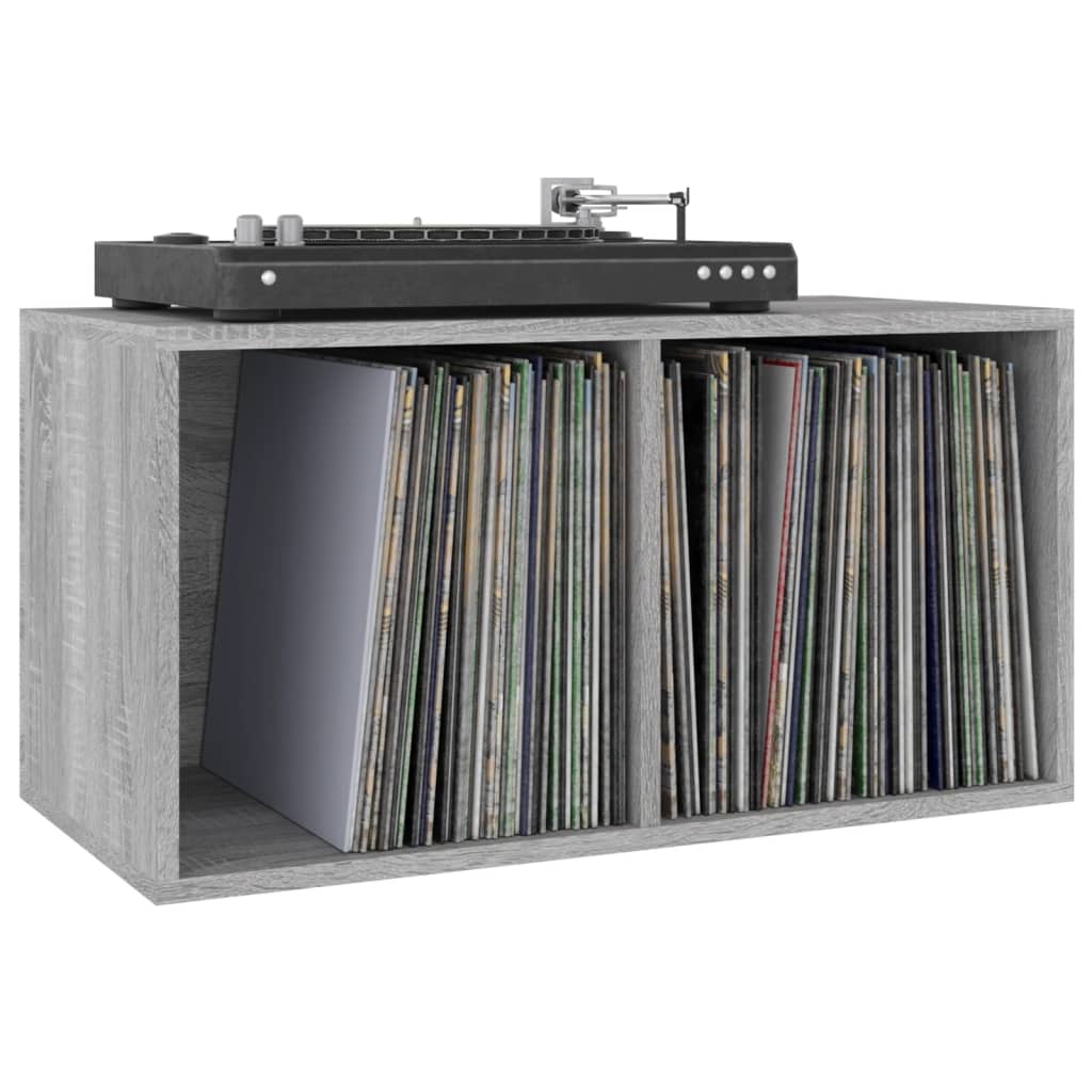 lp-reol 71x34x36 cm konstrueret træ grå sonoma-eg
