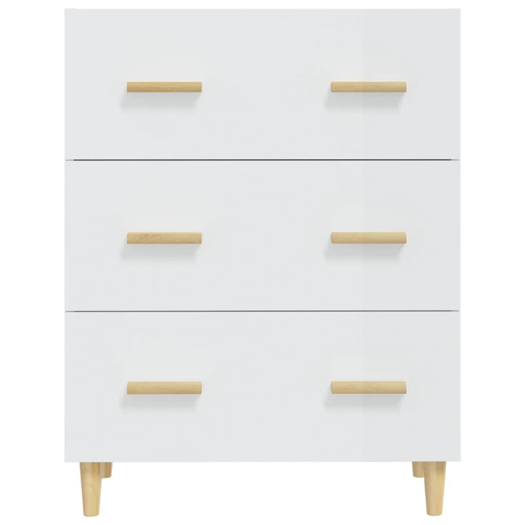 skænk 70x34x90 cm konstrueret træ hvid højglans